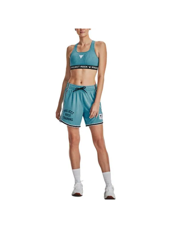 Шорты project rock penny mesh shorts 'glacier blue' Under Armour — изображение 3 из 4, синий