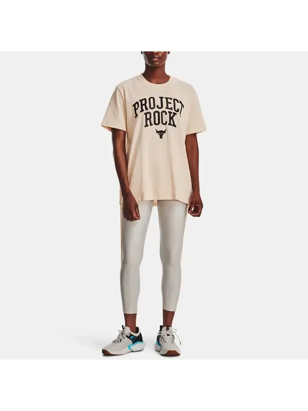 Футболка project rock heavyweight campus t-shirt 'peach puff' Under Armour — изображение 3 из 4, черный