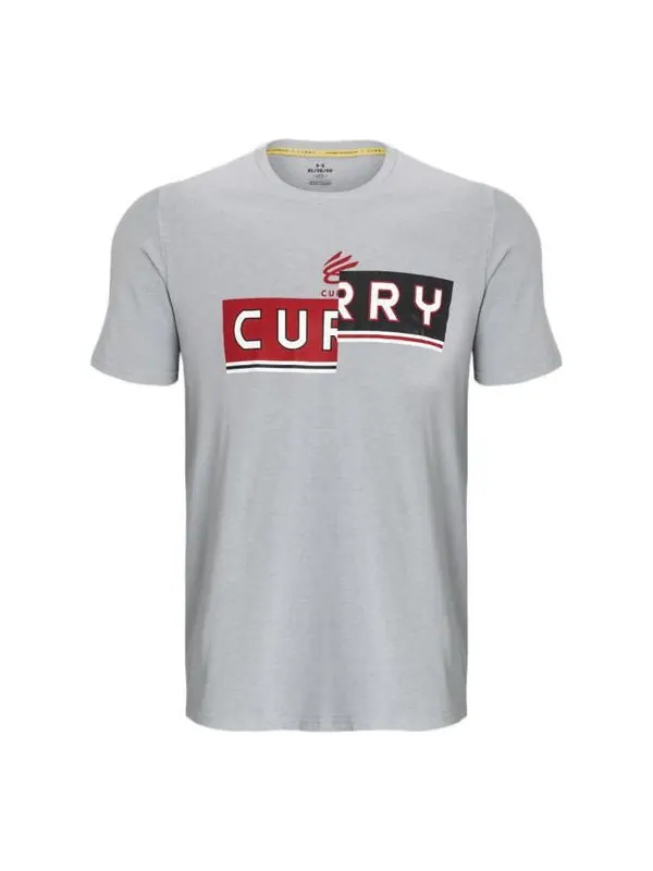 Футболка curry logo basketball t-shirt 'grey' Under Armour — изображение 1 из 2, серый