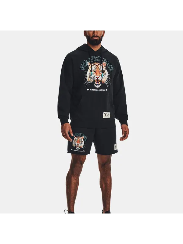 Шорты project rock rival solid shorts 'black' Under Armour — изображение 2 из 4, черный