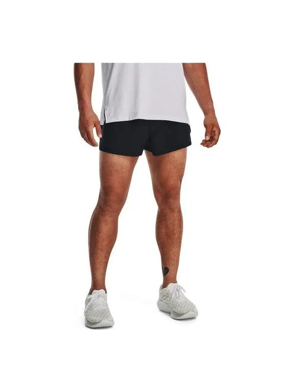 Шорты launch split shorts 'black' Under Armour — изображение 1 из 1, черный