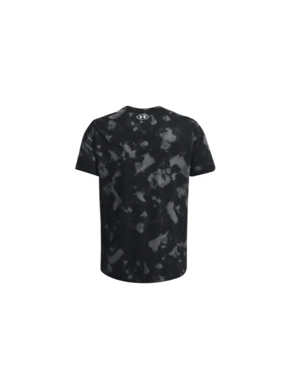 Футболка project rock hwir printed short sleeve t-shirt 'black grey' Under Armour — изображение 2 из 2, черный/серый