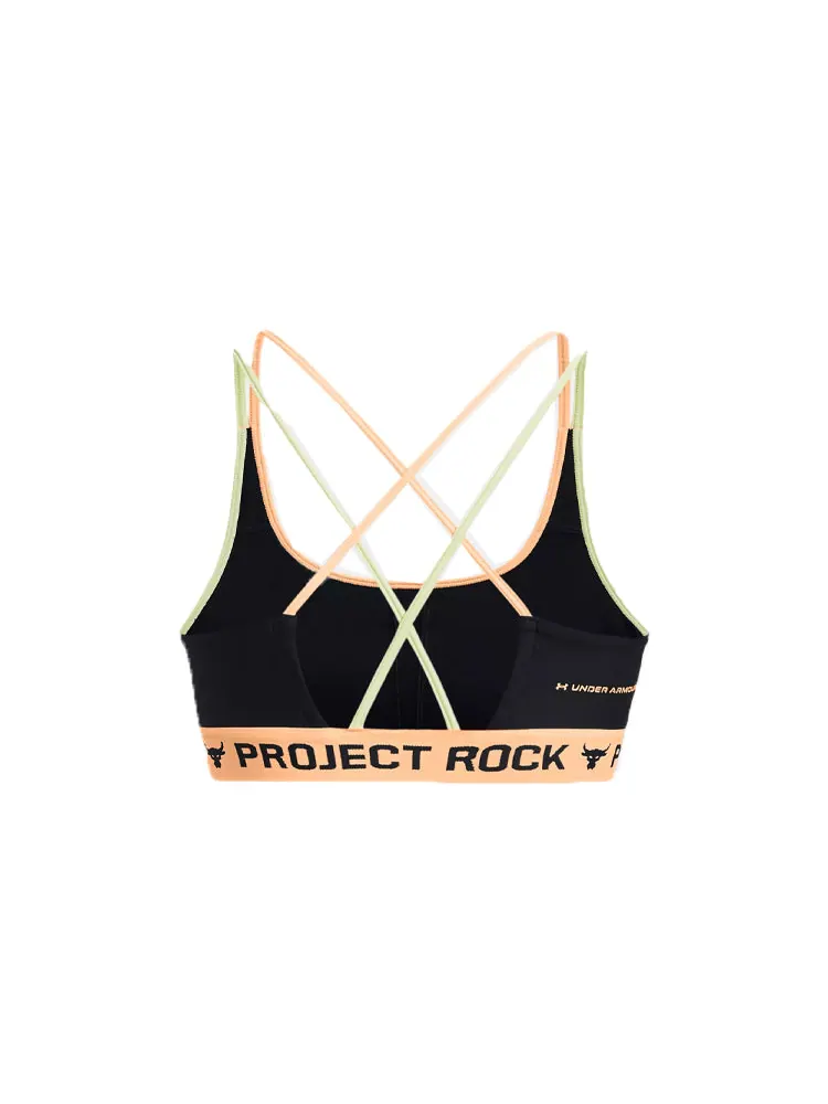 Бюстгальтер (WMNS) Under Armour Project Rock Crossback Sports Bra 'Green Black' — изображение 2 из 4, зеленый