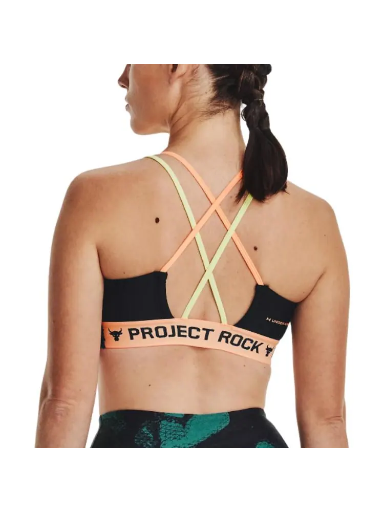 Бюстгальтер (WMNS) Under Armour Project Rock Crossback Sports Bra 'Green Black' — изображение 4 из 4, зеленый