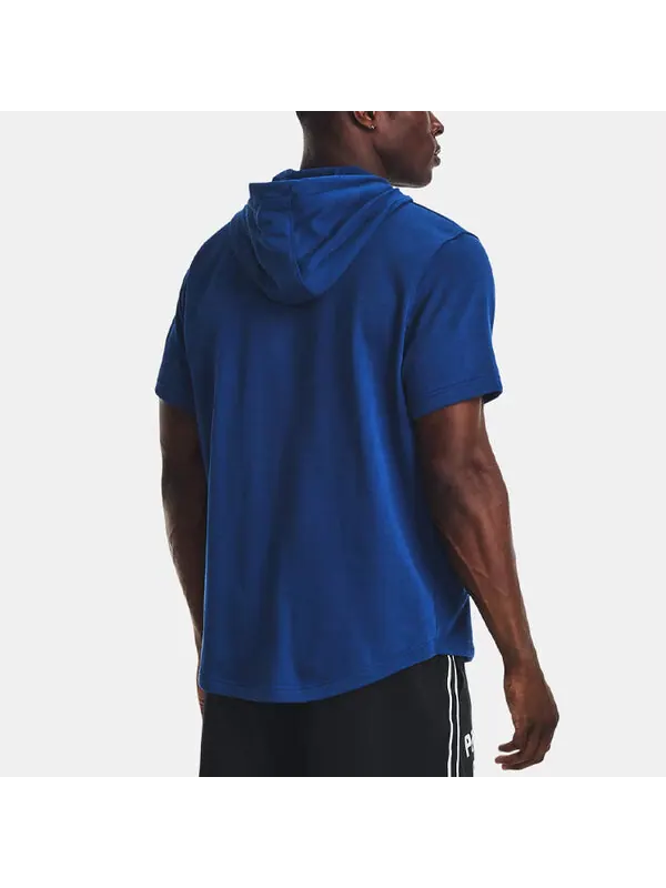 Толстовка project rock short sleeve hoodie 'blue orange' Under Armour — изображение 4 из 4, синий/оранжевый