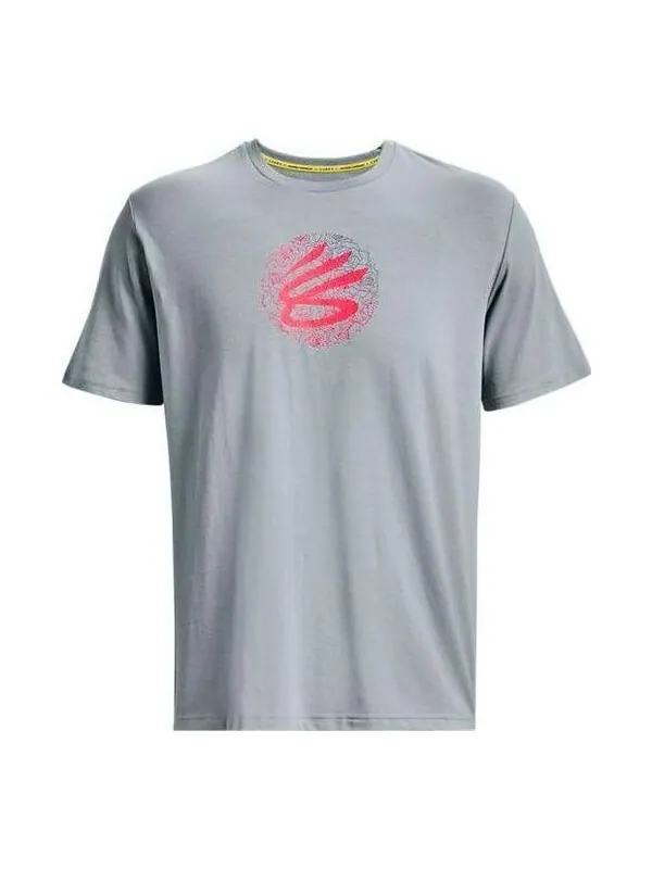 Футболка curry mothers day logo t-shirt 'grey pink' Under Armour — изображение 1 из 4, серый/розовый