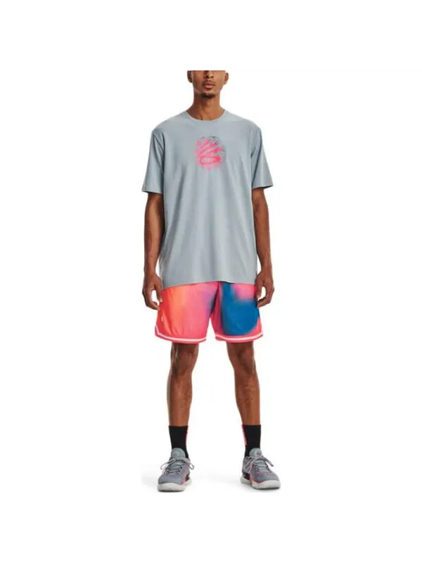 Футболка curry mothers day logo t-shirt 'grey pink' Under Armour — изображение 3 из 4, серый/розовый