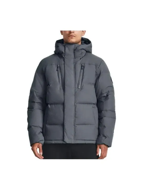 Куртка coldgear infrared down crinkle jacket 'pitch grey' Under Armour — изображение 1 из 3, серый