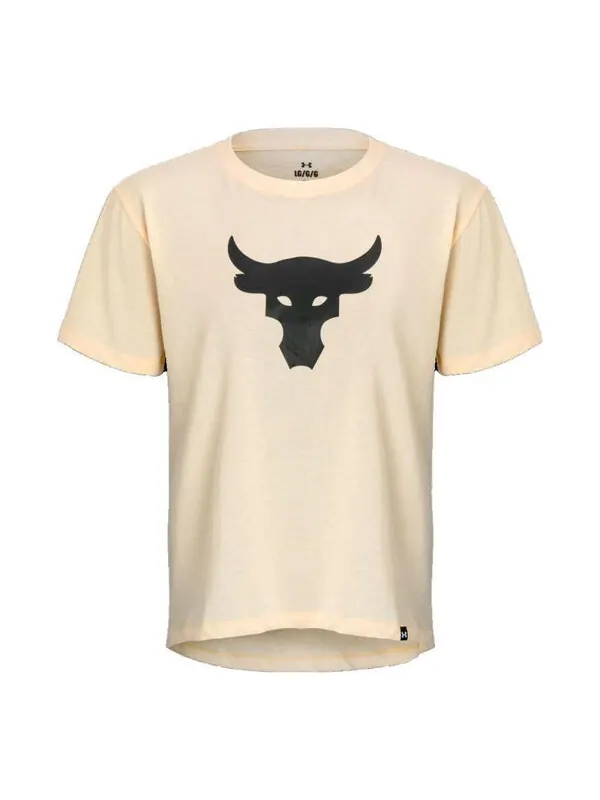 Футболка project rock brahma heavyweight t-shirt 'beige' Under Armour — изображение 1 из 2, бежевый