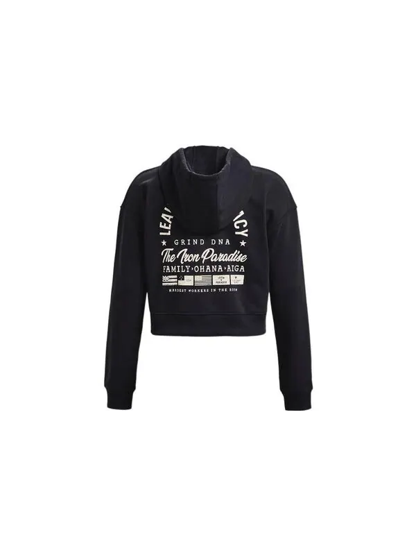 Куртка project rock heavyweight terry family full-zip jacket 'black' Under Armour — изображение 2 из 4, черный