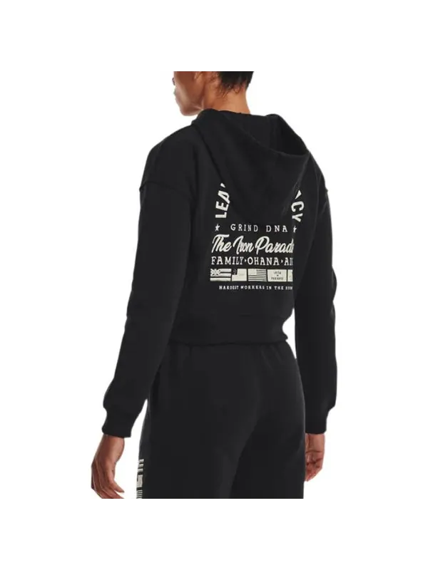 Куртка project rock heavyweight terry family full-zip jacket 'black' Under Armour — изображение 4 из 4, черный