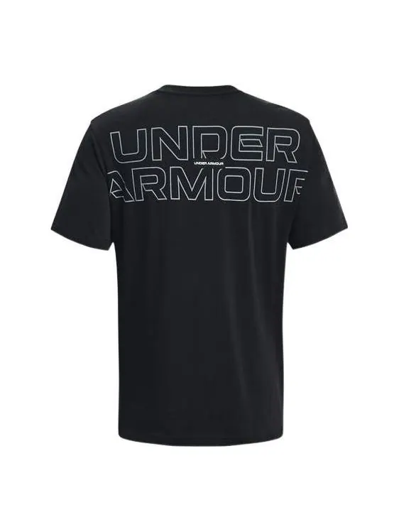 Футболка outline heavyweight t-shirt 'black' Under Armour — изображение 1 из 2, черный/белый