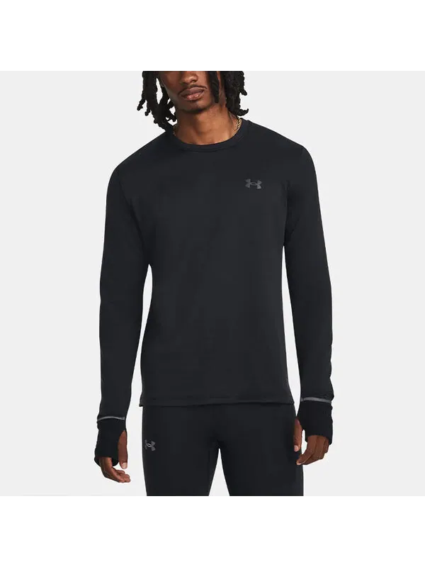 Футболка qualifier long sleeve t-shirt 'black' Under Armour — изображение 3 из 4, черный