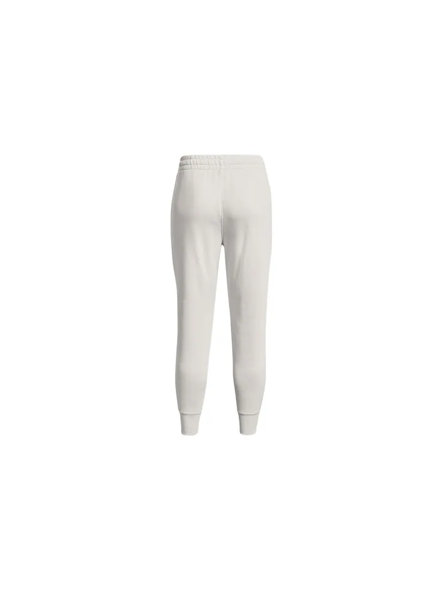 Спортивные брюки (WMNS) Under Armour Essential Fleece Tapered Pants 'White Black' — изображение 2 из 5, белый