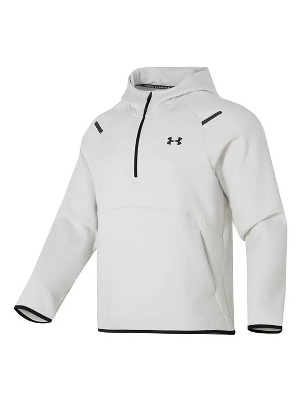 Толстовка logo unstoppable fleece zip hoodie 'white' Under Armour — изображение 1 из 4, белый/черный