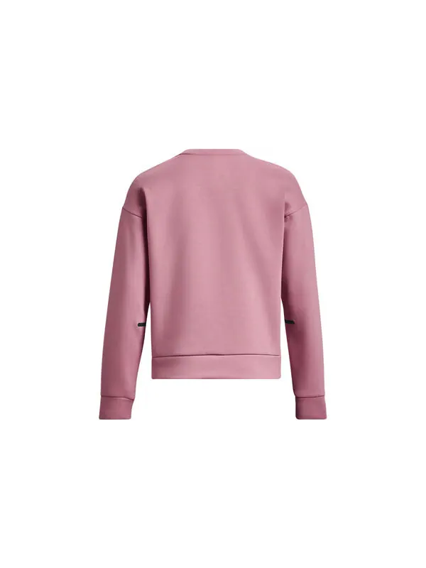 Толстовка unstoppable fleece crew neck 'pink' Under Armour — изображение 2 из 4, розовый