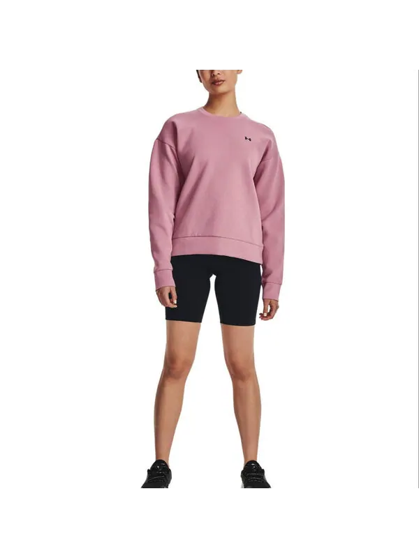 Толстовка unstoppable fleece crew neck 'pink' Under Armour — изображение 3 из 4, розовый
