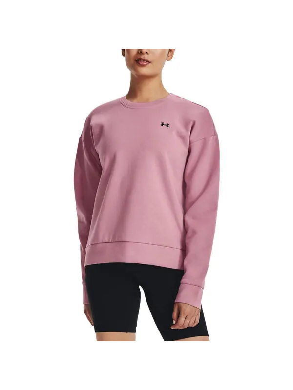 Толстовка unstoppable fleece crew neck 'pink' Under Armour — изображение 4 из 4, розовый