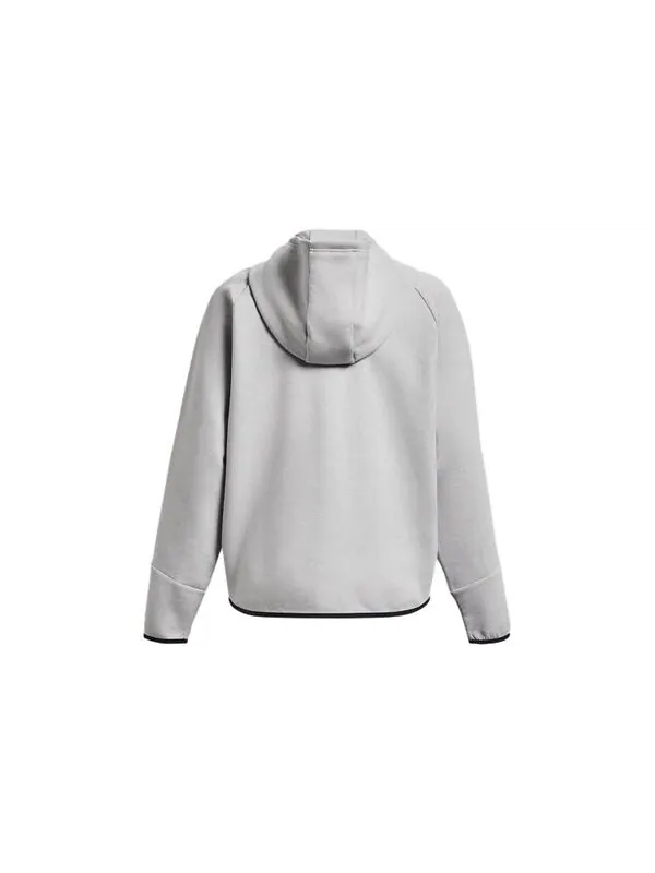 Куртка unstoppable fleece full zip jacket 'light grey' Under Armour — изображение 2 из 4, светлый серый/черный