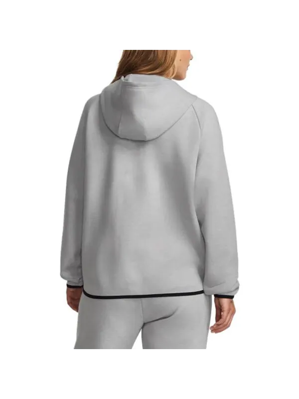 Куртка unstoppable fleece full zip jacket 'light grey' Under Armour — изображение 4 из 4, светлый серый/черный