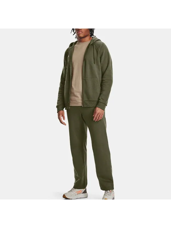 Брюки rival fleece pants 'green' Under Armour — изображение 3 из 4, зеленый/белый
