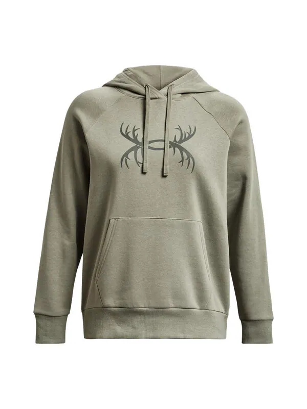 Толстовка rival fleece antler hoodie 'light green' Under Armour — изображение 1 из 4, светлый зеленый