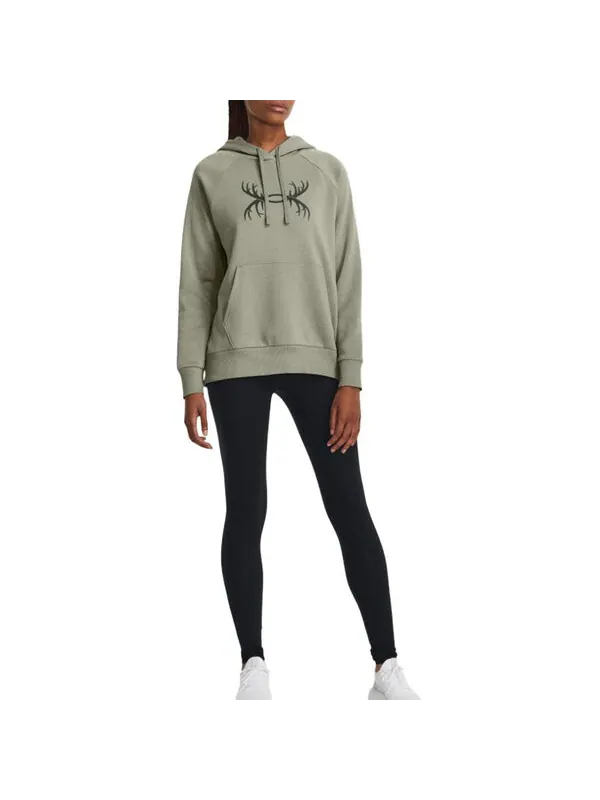 Толстовка rival fleece antler hoodie 'light green' Under Armour — изображение 3 из 4, светлый зеленый