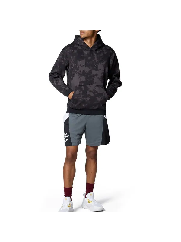 Толстовка curry acid wash sweatshirt hoodie 'black grey' Under Armour — изображение 3 из 3, черный/серый