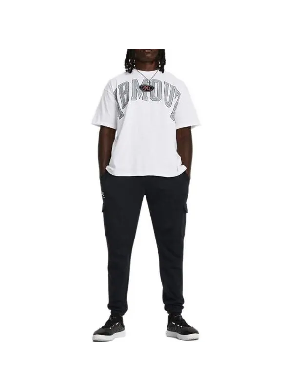 Брюки essential fleece cargo pants 'black' Under Armour — изображение 3 из 4, черный