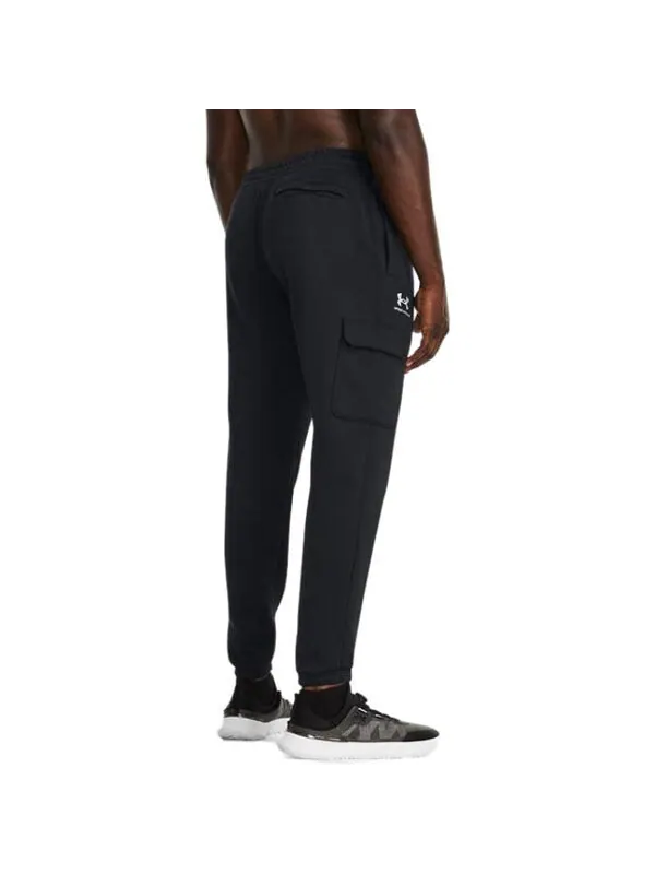 Брюки essential fleece cargo pants 'black' Under Armour — изображение 4 из 4, черный