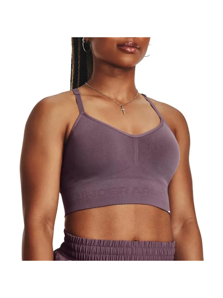 (WMNS) Спортивный бюстгальтер Under Armour Train Seamless Low 'Темно-фиолетовый' — изображение 3 из 4, темный фиолетовый