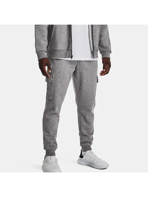 Брюки rival fleece cargo joggers 'grey' Under Armour — изображение 4 из 4, серый