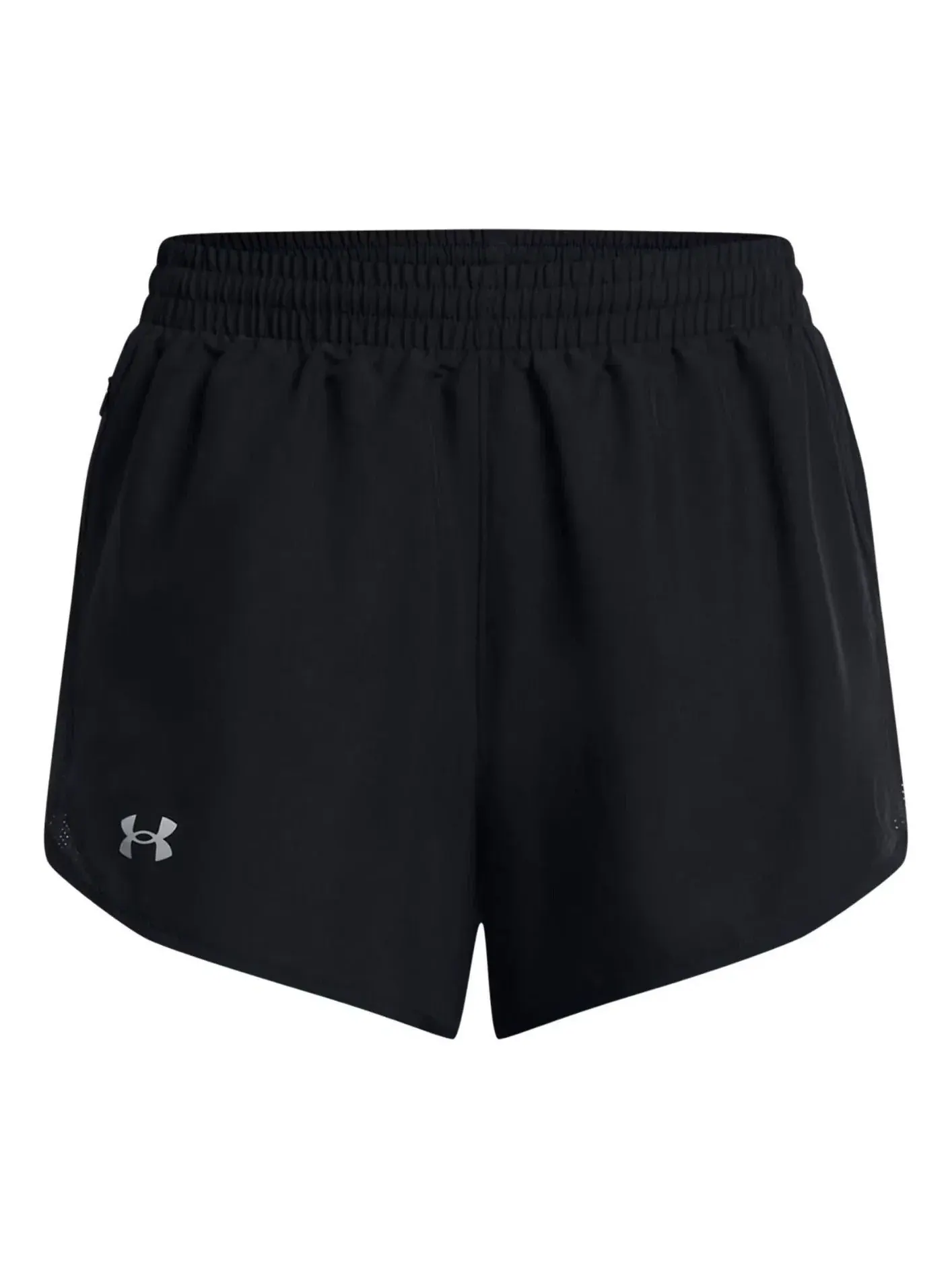 Шорты Under Armour Fly-By 3 дюйма, цвет «Черный светоотражающий» — изображение 1 из 4