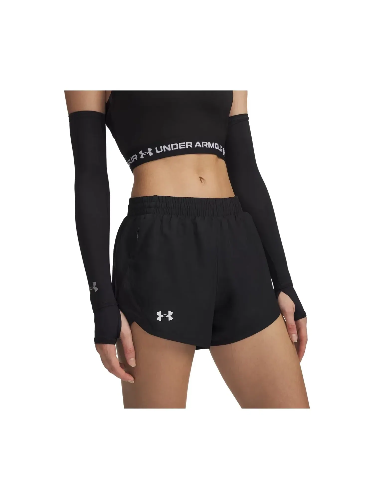 Шорты Under Armour Fly-By 3 дюйма, цвет «Черный светоотражающий» — изображение 3 из 4
