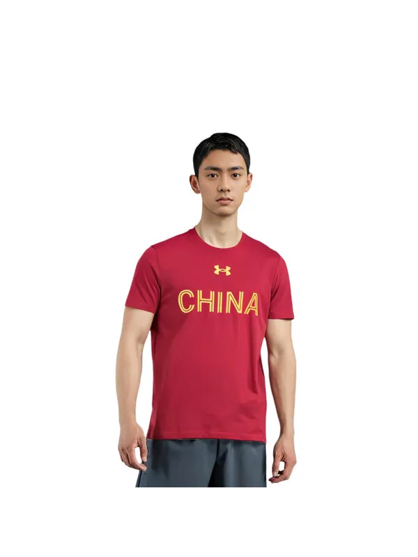 Футболка china 3x3 basketball jersey t-shirt 'red' Under Armour — изображение 4 из 4, красный