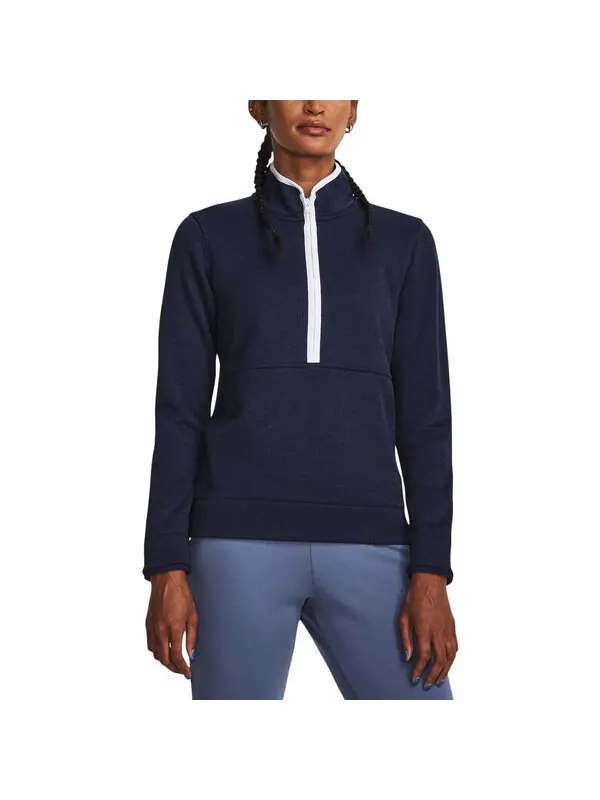 Толстовка storm sweater fleece half zip sweater fleece 'navy blue' Under Armour — изображение 4 из 4, темно-синий