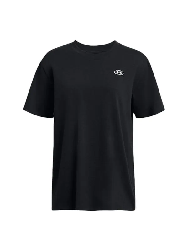 Футболка heavyweight embroidered patch t-shirt 'black' Under Armour — изображение 1 из 4, черный