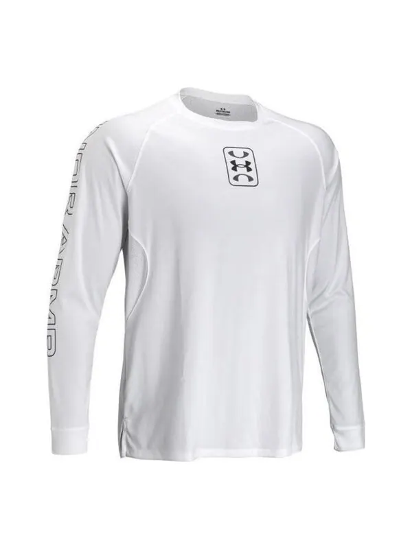 Свитер zone shooting shirt 'white black' Under Armour — изображение 1 из 2, белый/черный