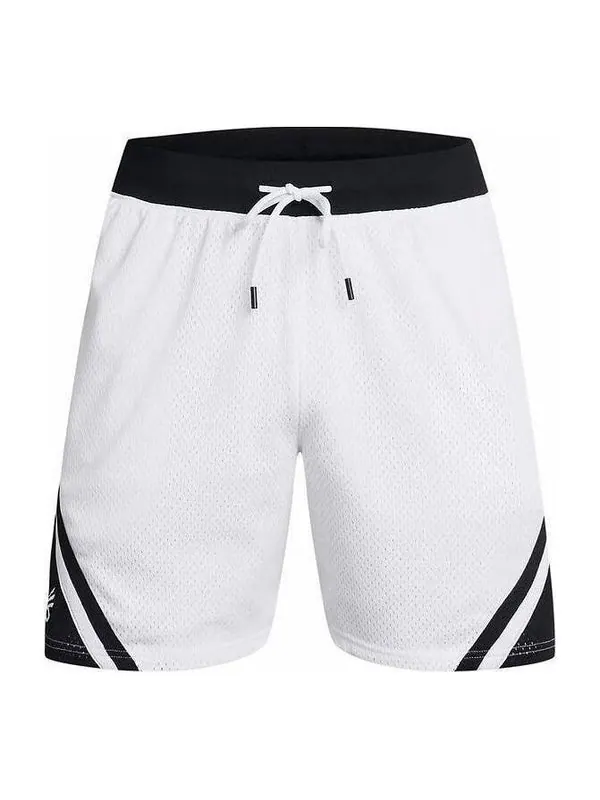 Шорты curry mesh shorts 'white black' Under Armour — изображение 1 из 2, белый/черный
