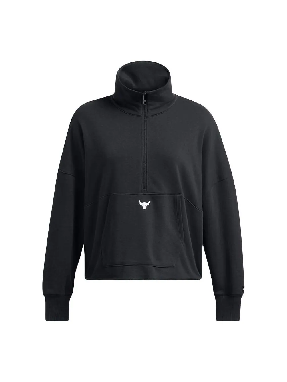 Топ (WMNS) Under Armour Project Rock Half Zip Top 'Black' — изображение 1 из 2, черный
