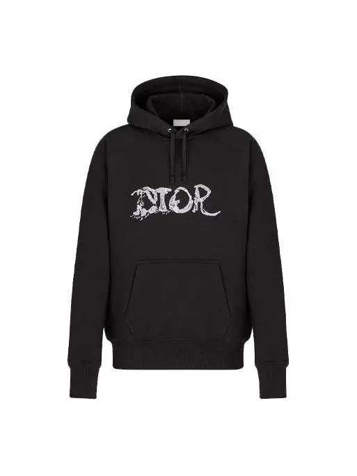 Толстовка men's x peter doig crossover fw21 logo embroidered pullover black Dior