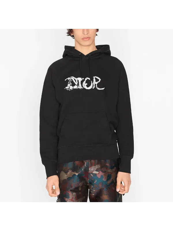 Толстовка men's x peter doig crossover fw21 logo embroidered pullover black Dior — изображение 3 из 4, черный