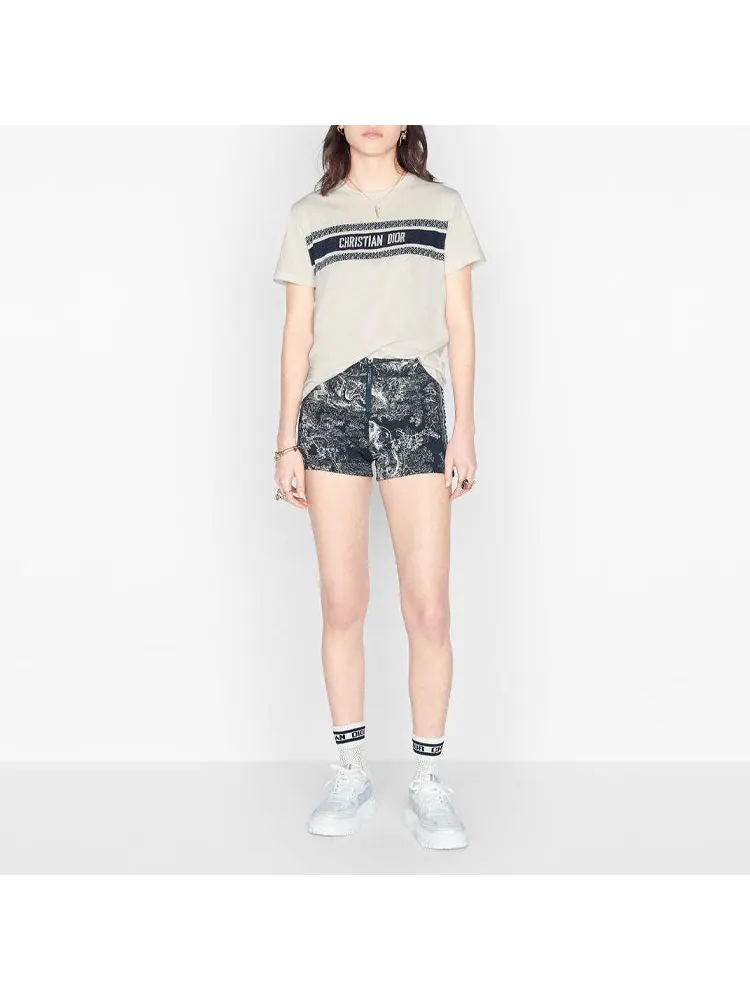Футболка DIOR SS21 Casual Round Neck Pullover Short Sleeve Unisex White — изображение 3 из 4, белый