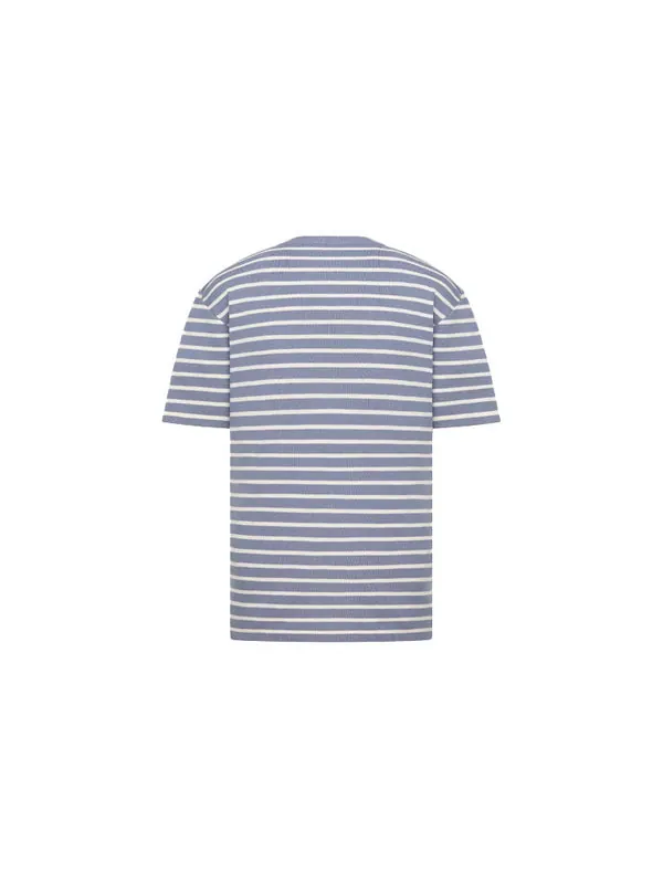Футболка men's ss21 material stripe short sleeve blue Dior — изображение 2 из 2, синий