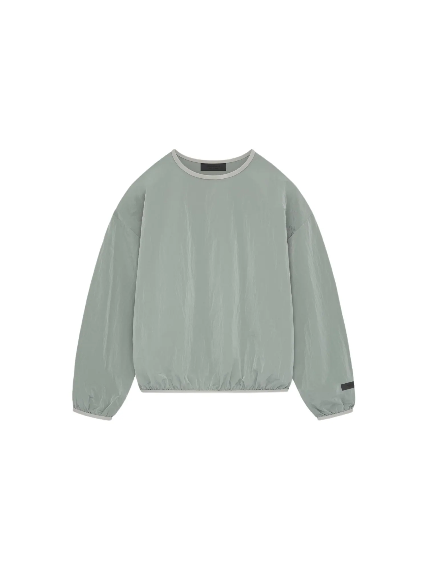 Топ Fear of God Essentials SS24 Crinkle Nylon Pullover Crewneck 'Seal' — изображение 2 из 3, зеленый