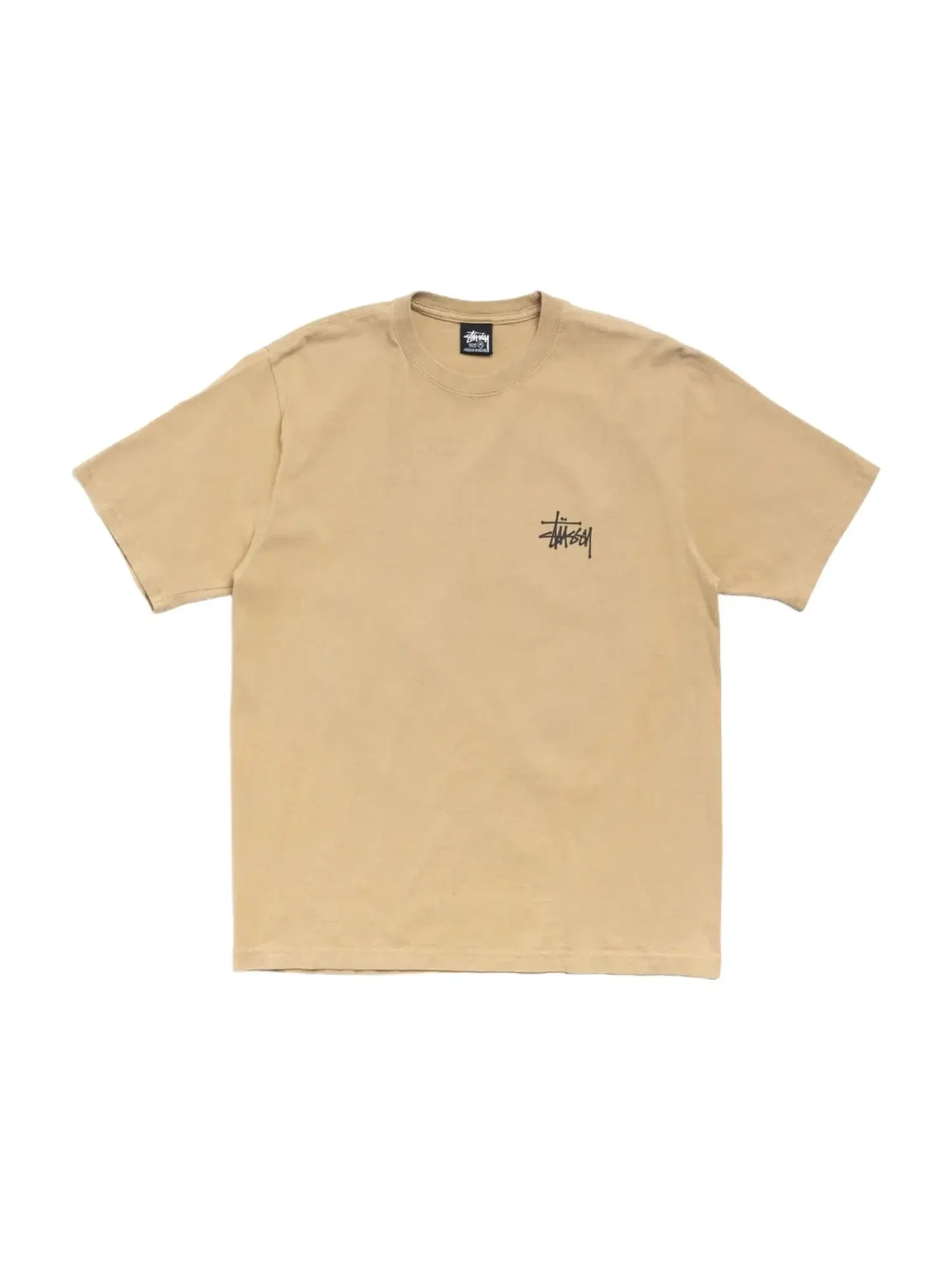 Мужская футболка с принтом Stussy Big Dog Stone Washed — изображение 2 из 2, бежевый