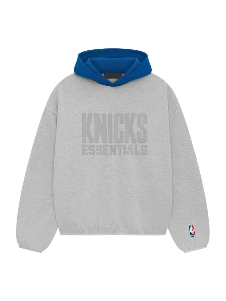 Худи Fear of God Essentials x NBA Knicks Hoodie 'Light Heather' — изображение 1 из 2, серый