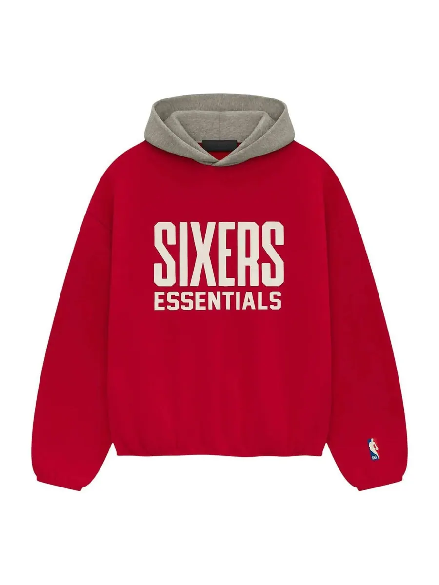 Худи Fear of God Essentials x NBA Philadelphia 76ers Hoodie 'Red Grey' — изображение 1 из 2, красный