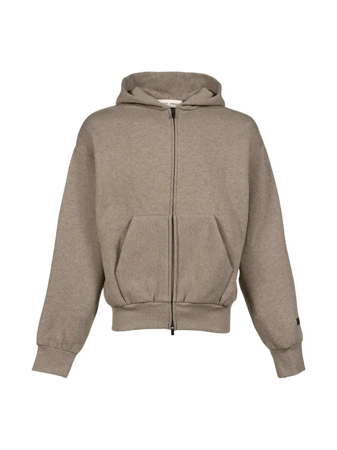 Флисовая куртка Fear of God Essentials 25FW с капюшоном и застежкой-молнией, цвет «Homestead Heather» — изображение 1 из 2