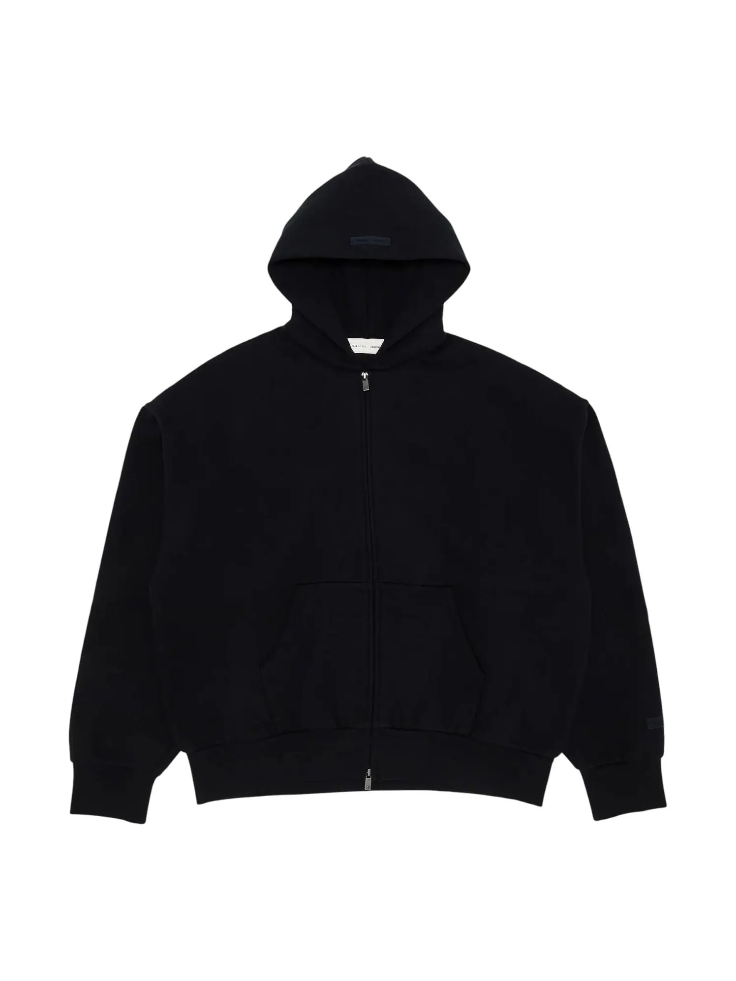 Худи Fear of God Essentials Classic Full Zip-Up Hoodie 'Jet Black' — изображение 1 из 2, черный